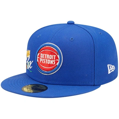 Shop New Era Blue Detroit Pistons 3x Nba Finals Champions Crown 59fifty Fitted Hat