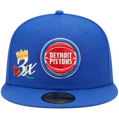 Shop New Era Blue Detroit Pistons 3x Nba Finals Champions Crown 59fifty Fitted Hat