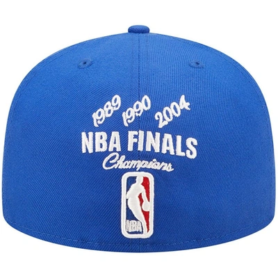 New Era Blue Detroit Pistons 3x Nba Finals Champions Crown 59fifty Fitted Hat In Blue