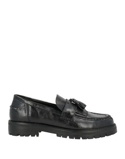 Shop Steve Madden Woman Loafers Black Size 7.5 Leather, Textile Fibers