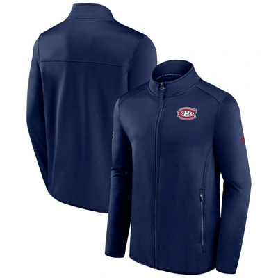 Shop Fanatics Branded Navy Montreal Canadiens Authentic Pro Rink Fleece Full-zip Jacket