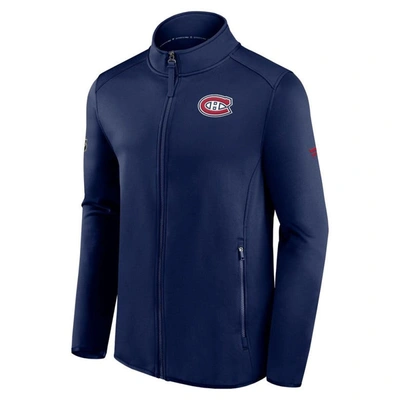 Shop Fanatics Branded Navy Montreal Canadiens Authentic Pro Rink Fleece Full-zip Jacket