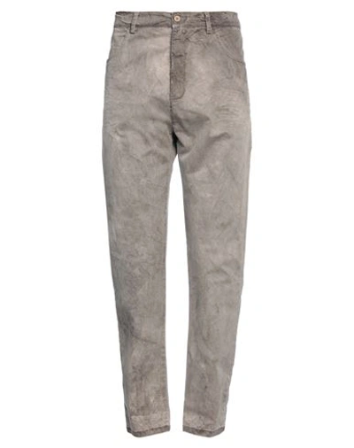 Shop Daub Man Pants Grey Size 34 Cotton, Elastane
