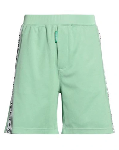 Shop Dsquared2 Man Shorts & Bermuda Shorts Light Green Size L Cotton