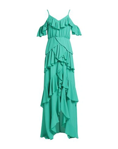 Cristinaeffe Woman Maxi Dress Green Size M Polyester In Green