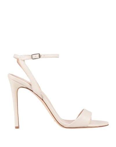 Shop The Seller Woman Sandals Ivory Size 10 Leather In White