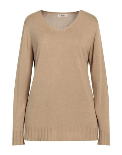 Shop Lola Woman Sweater Camel Size M Modal, Acrylic In Beige