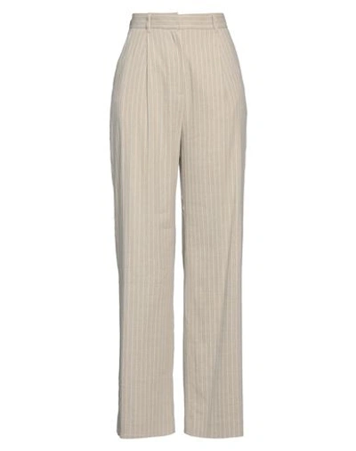 Karl Lagerfeld Woman Pants Beige Size 8 Linen, Polyamide, Organic Cotton In Beige