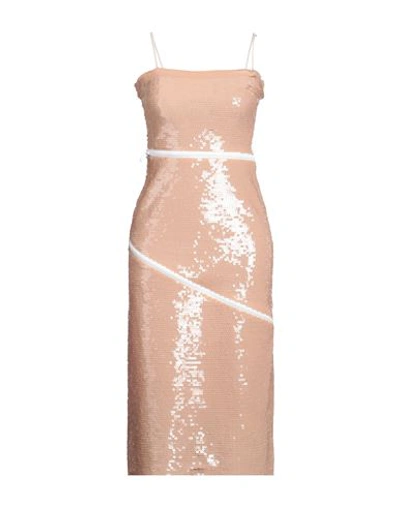 Shop Dsquared2 Woman Midi Dress Blush Size 6 Polyamide, Polyester In Pink