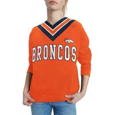 Shop Tommy Hilfiger Orange Denver Broncos Heidi V-neck Pullover Sweatshirt
