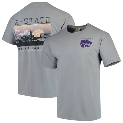 Shop Image One Gray Kansas State Wildcats Team Comfort Colors Campus Scenery T-shirt