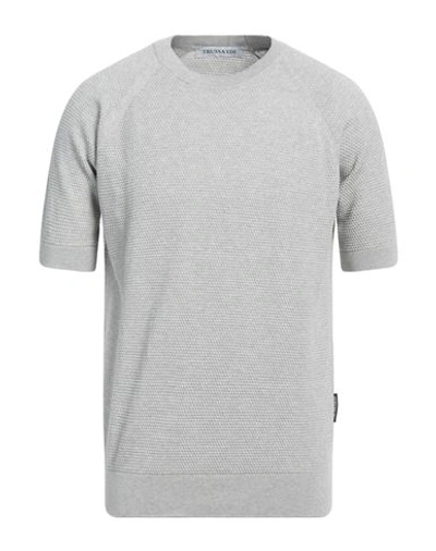 Shop Trussardi Man Sweater Light Grey Size Xl Cotton