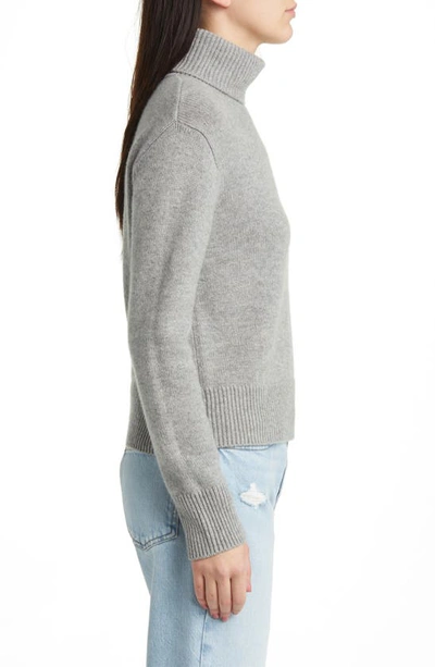 Shop Frame Turtleneck Cashmere Sweater In Heather Grey