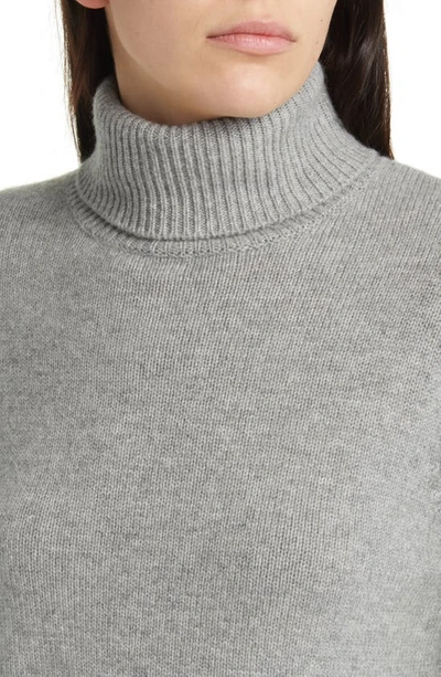 Shop Frame Turtleneck Cashmere Sweater In Heather Grey