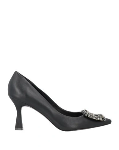 Bibi Lou Woman Pumps Black Size 11 Soft Leather In Black