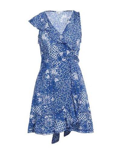Shop Poupette St Barth Woman Mini Dress Blue Size S Viscose