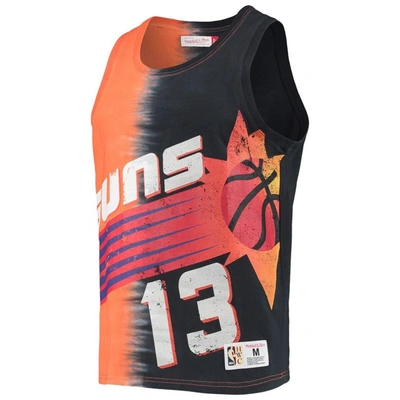 Mitchell & Ness Steve Nash Orange/black Phoenix Suns Hardwood Classics Tie-dye Name & Number Tank To In Orange