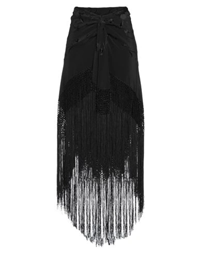 Shop Room 717 Woman Maxi Skirt Black Size S Silk