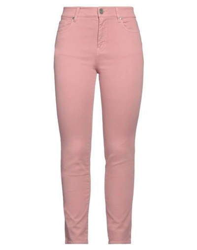 Shop Weekend Max Mara Woman Jeans Pastel Pink Size 14 Cotton, Elastane