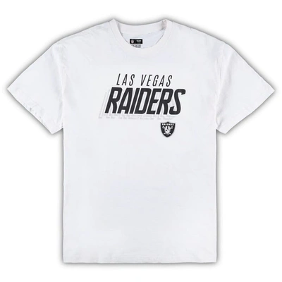 Shop Concepts Sport White/charcoal Las Vegas Raiders Big & Tall T-shirt And Shorts Set