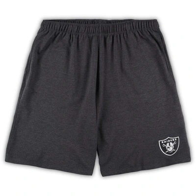 Shop Concepts Sport White/charcoal Las Vegas Raiders Big & Tall T-shirt And Shorts Set