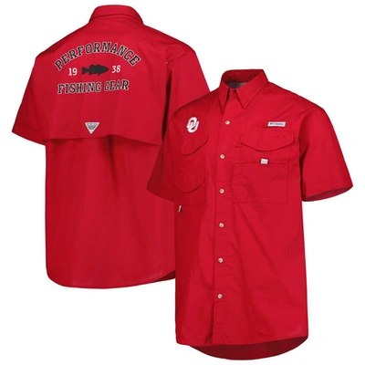 Shop Columbia Crimson Oklahoma Sooners Bonehead Button-up Shirt