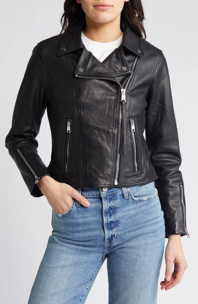 Shop Allsaints Neve Leather Moto Jacket In Black