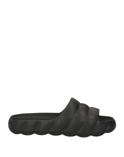 Shop Moncler Man Sandals Black Size 8 Rubber