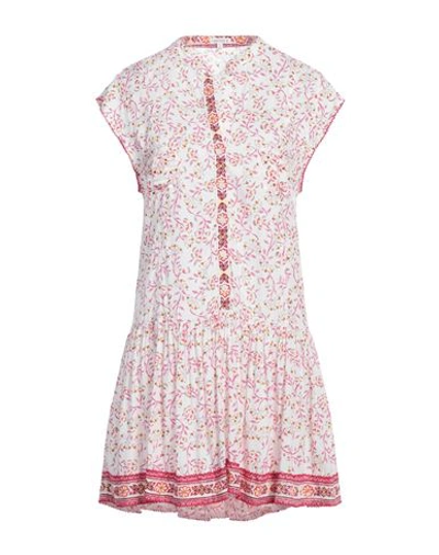 Shop Poupette St Barth Woman Mini Dress Fuchsia Size L Viscose In Pink