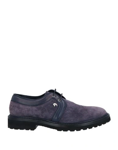 Shop Stefano Ricci Man Lace-up Shoes Purple Size 9.5 Soft Leather