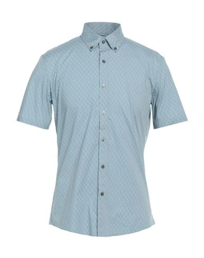Shop Michael Kors Mens Man Shirt Pastel Blue Size 3xl Cotton, Elastane