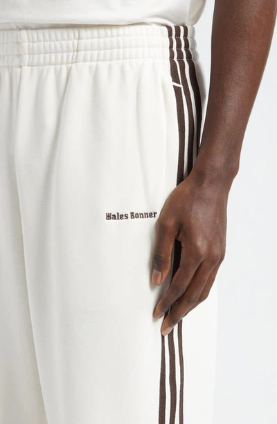 Shop Y-3 X Wales Bonner 3-stripes Cotton & Recycled Polyester Track Pants In Chalk White