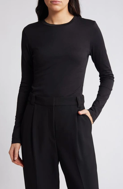 Shop Theory Tiny Organic Pima Cotton Long Sleeve T-shirt In Black