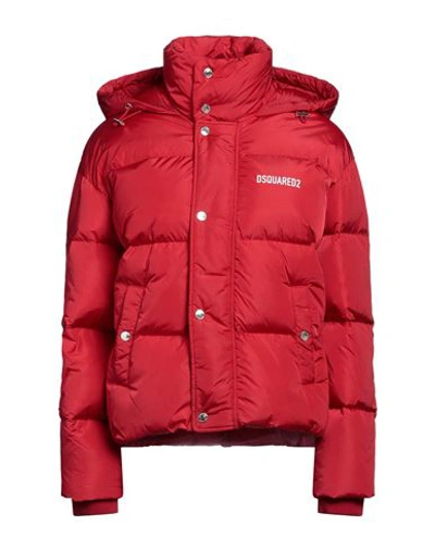 Shop Dsquared2 Woman Puffer Red Size 2 Polyamide