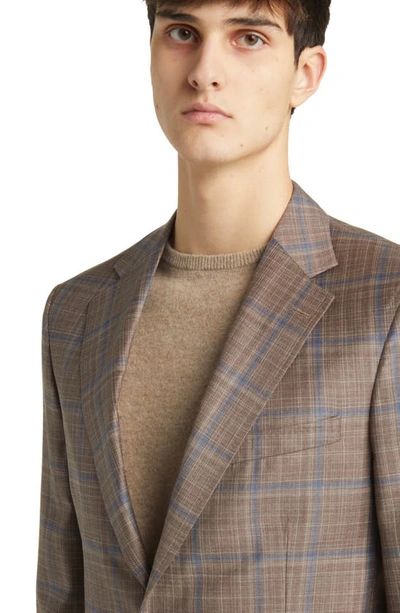 Shop Peter Millar Tailored Fit Plaid Wool Sport Coat In Tan