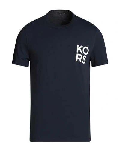 Shop Michael Kors Mens Man T-shirt Midnight Blue Size S Cotton