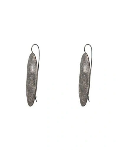 Shop Brunello Cucinelli Woman Earrings Steel Grey Size - Metal