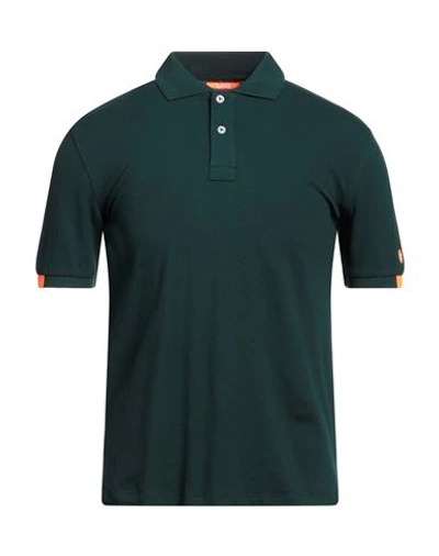 Shop Suns Man Polo Shirt Dark Green Size S Cotton, Elastane