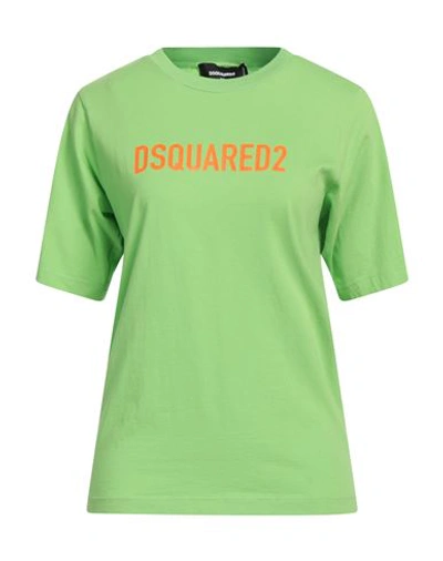 Shop Dsquared2 Woman T-shirt Acid Green Size M Cotton