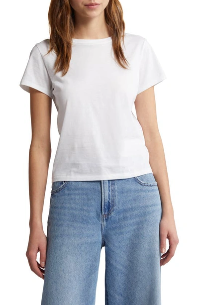 Frame Short Sleeve Baby Tee Light Chambray In White