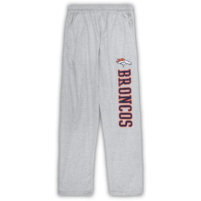 Shop Concepts Sport Navy/heather Gray Denver Broncos Big & Tall T-shirt & Pajama Pants Sleep Set