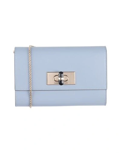 Shop Giorgio Armani Woman Wallet Sky Blue Size - Calfskin