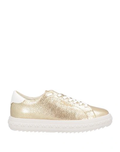 Shop Michael Michael Kors Woman Sneakers Gold Size 7 Soft Leather