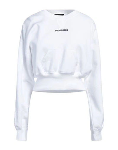 Shop Dsquared2 Woman Sweatshirt White Size L Cotton