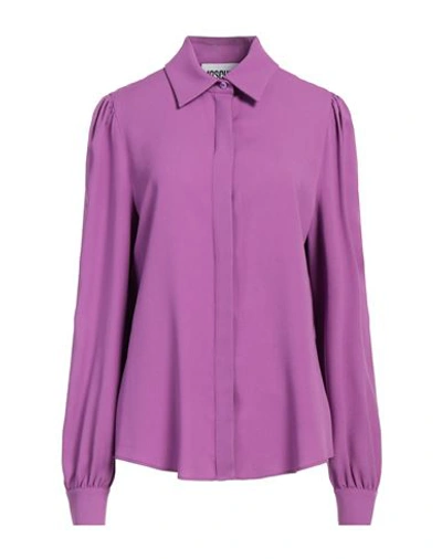 Shop Moschino Woman Shirt Mauve Size 12 Acetate, Viscose In Purple