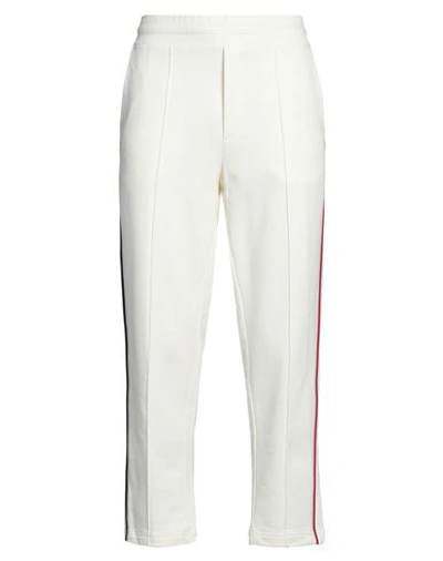 Shop Moncler Man Pants Ivory Size L Cotton, Polyester In White