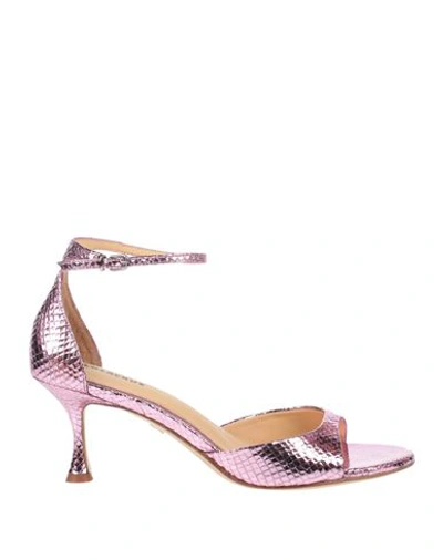 Lola Cruz Woman Sandals Pink Size 10 Leather In Pink