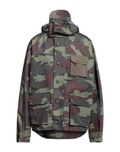 Shop Dolce & Gabbana Man Jacket Military Green Size 44 Polyester, Cotton, Bronze