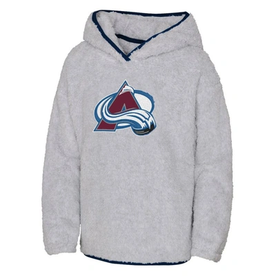 Shop Outerstuff Girls Youth Heather Gray Colorado Avalanche Ultimate Teddy Fleece Pullover Hoodie