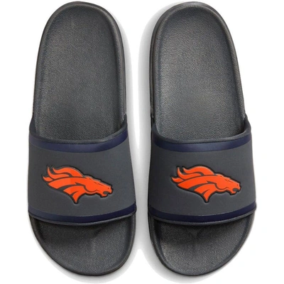 Shop Nike Denver Broncos Off-court Wordmark Slide Sandals In Gray